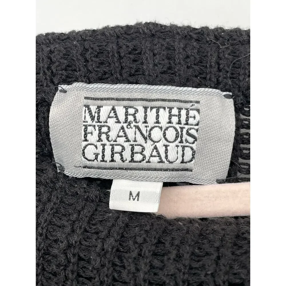 Vintage Marithe Francois Girbaud Sweater Black Cotton Size Medium